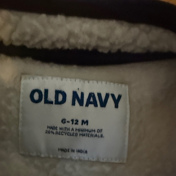 Old Navy Kids Sherpa Jacket - Navy and White - Picture 2 of 4